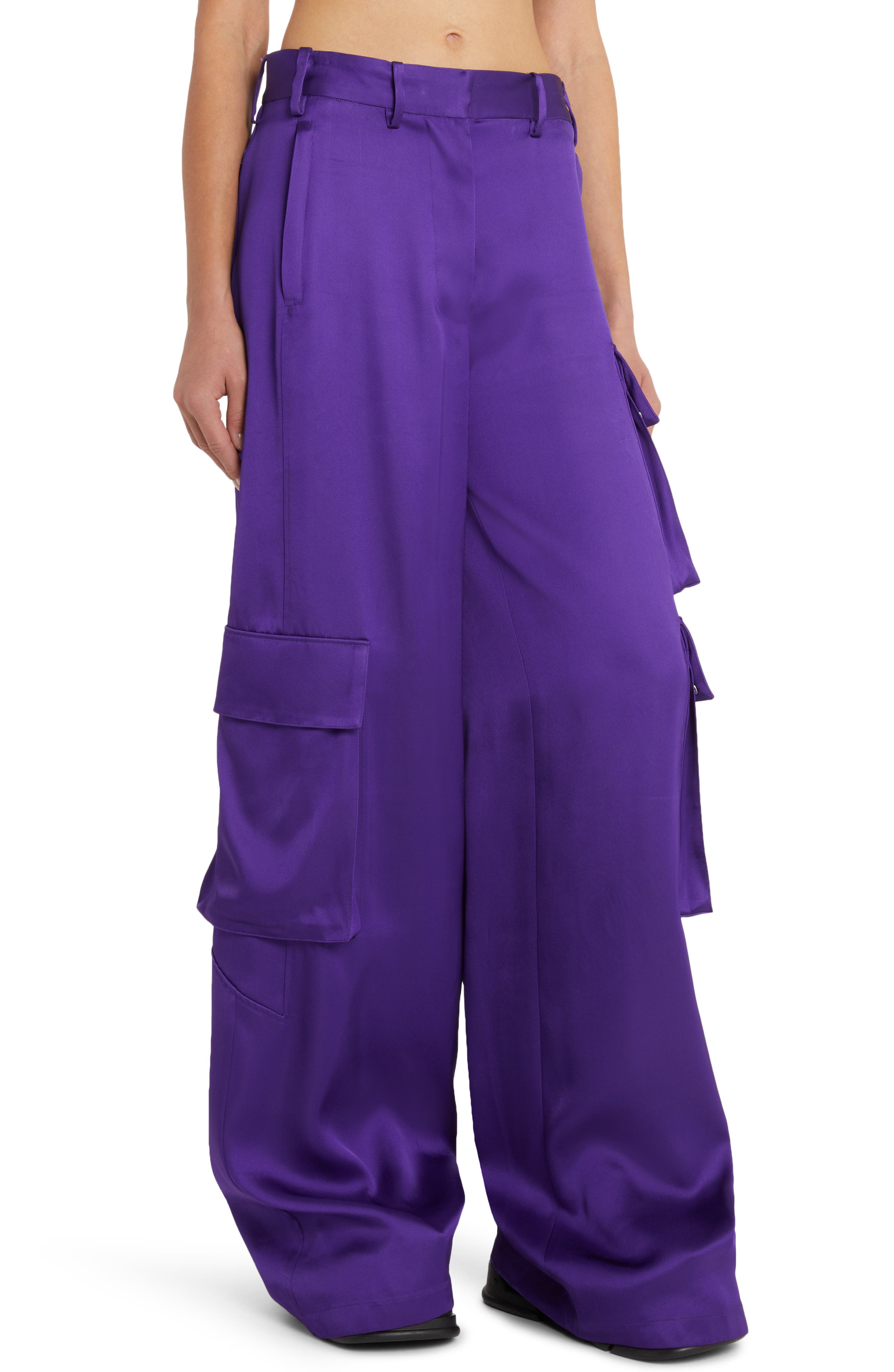 Versace Twill Wide Leg Cargo Pants (Women) | Nordstrom