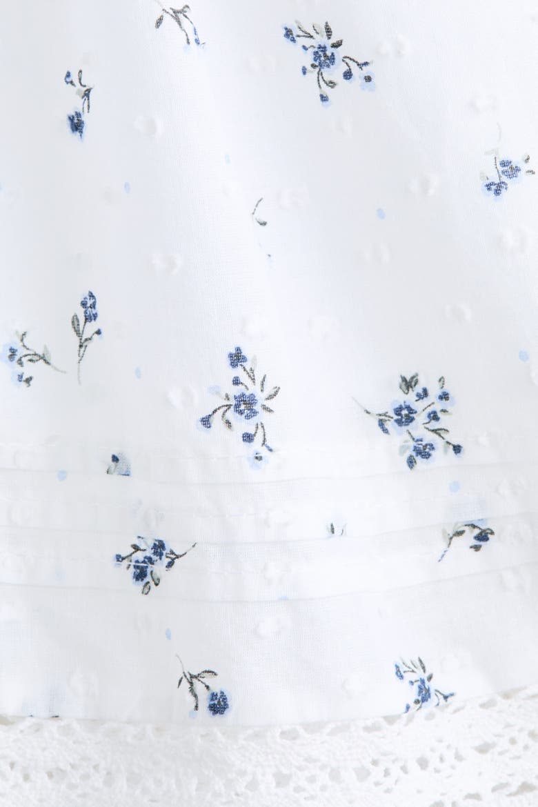 Cotton Plumeti Skirt, Alternate, color, White/blue floral