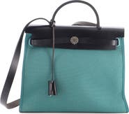 Pre-Owned Hermes Herbag Zip Leather and Toile 31