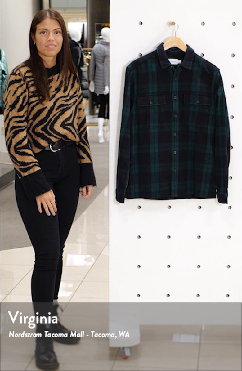 Plaid Button-Up Flannel Shirt Jacket, sales video thumbnail