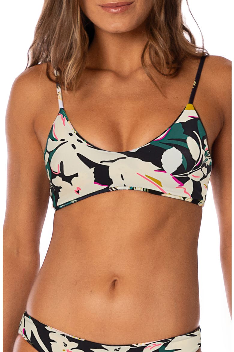 Floral Dreams Liberties Reversible Bikini Top, Alternate, color, BLACK