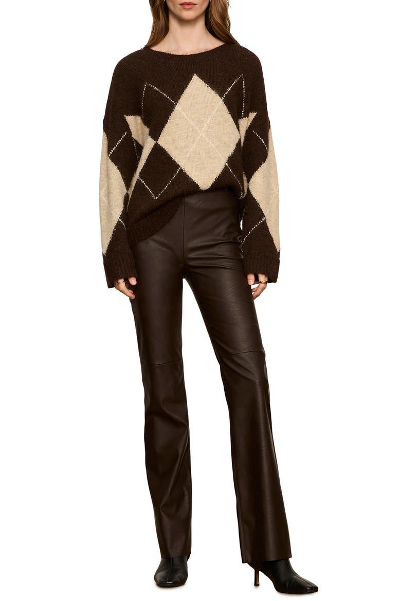 Sashay Faux Leather Pants, Alternate, color, ESPRESSO BROWN MARTINI