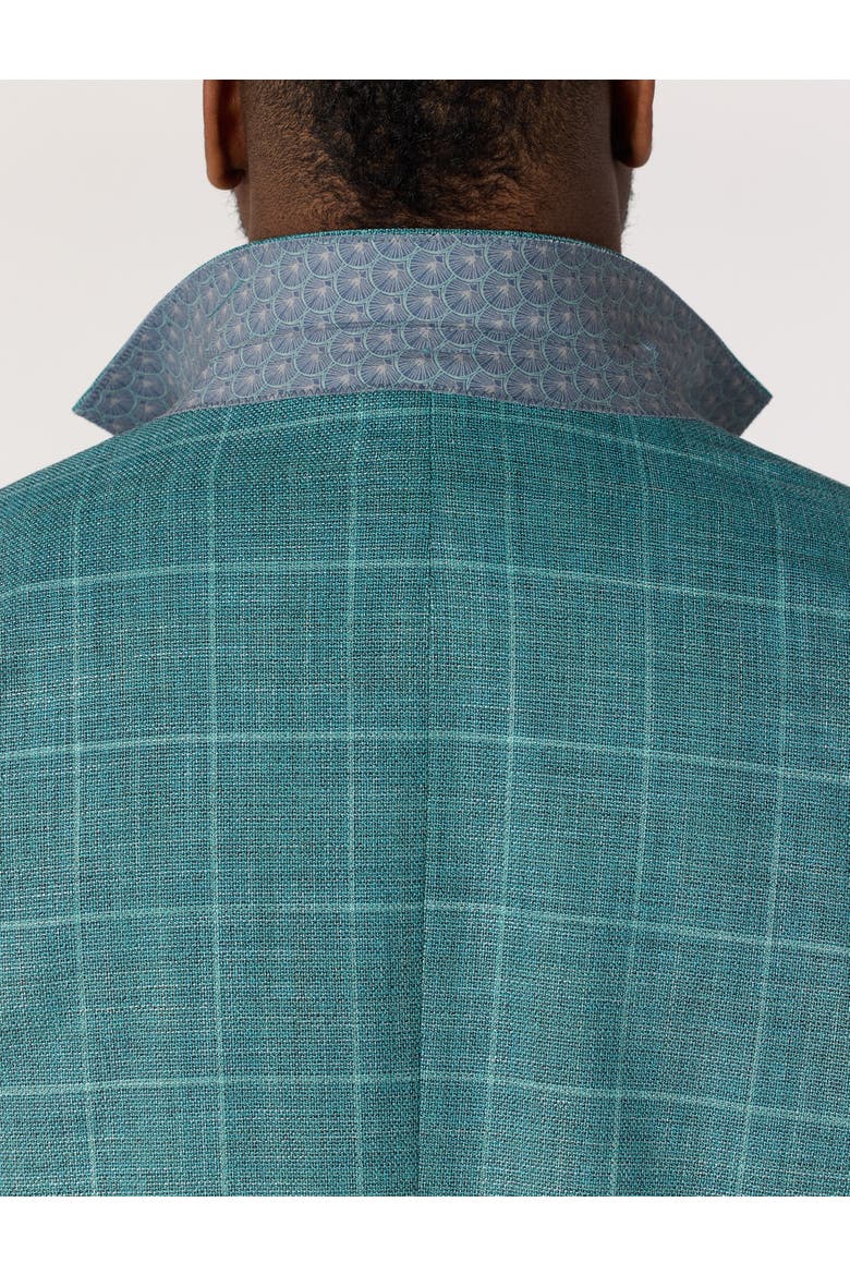 Big & Tall  Textured Windowpane Sport Coat, Alternate, color, TEAL