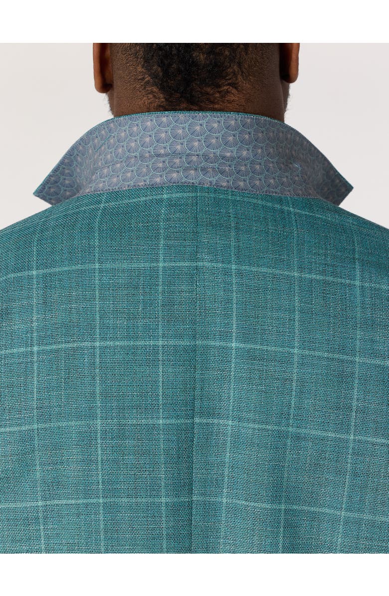 Oak Hill by DXL Big & Tall  Textured Windowpane Sport Coat, Alternate, color, Teal