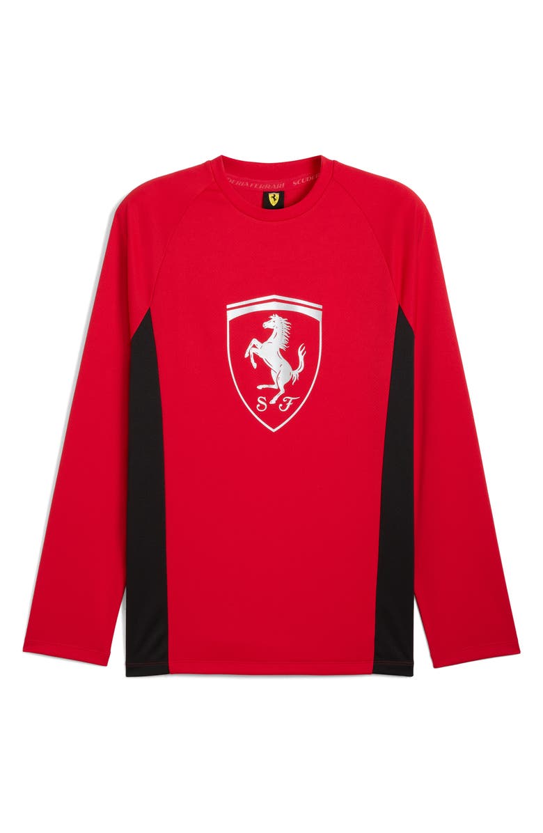 PUMA Ferrari Lifestyle Colorblock T-Shirt, Alternate, color, Rosso Corsa