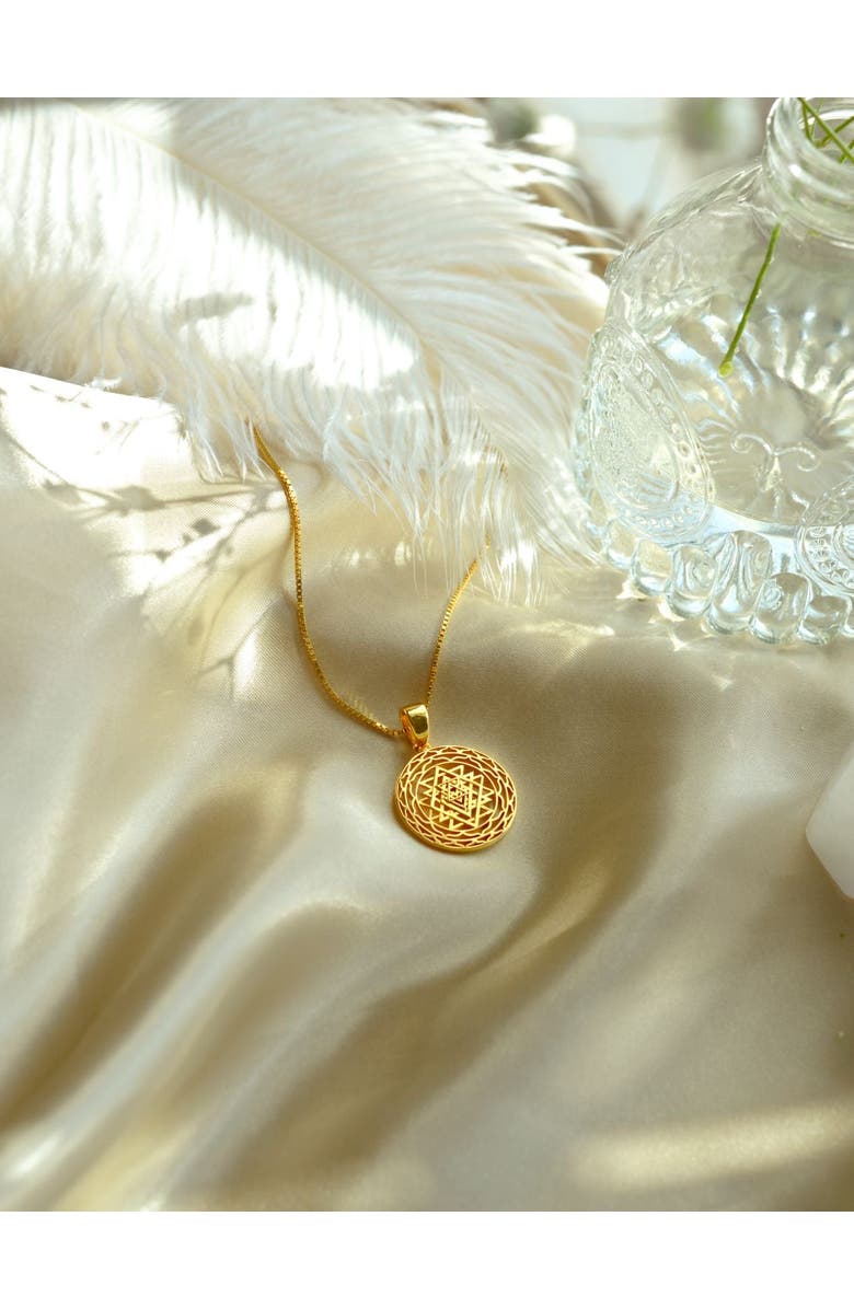 Seven Saints Sri Yantra Supreme Manifestor Necklace, Alternate, color, Gold