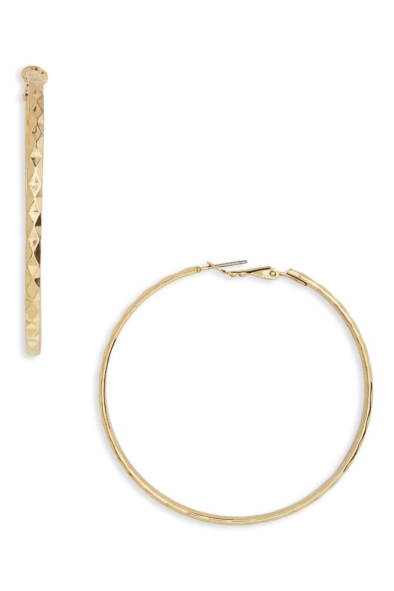 Hammered Hoop Earrings, Main, color, GOLD