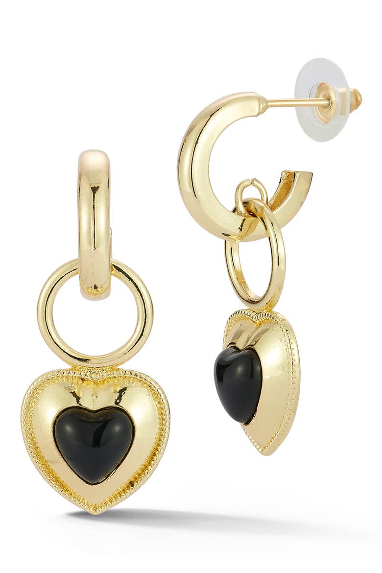 Heart Drop Earrings, Main, color, GOLD