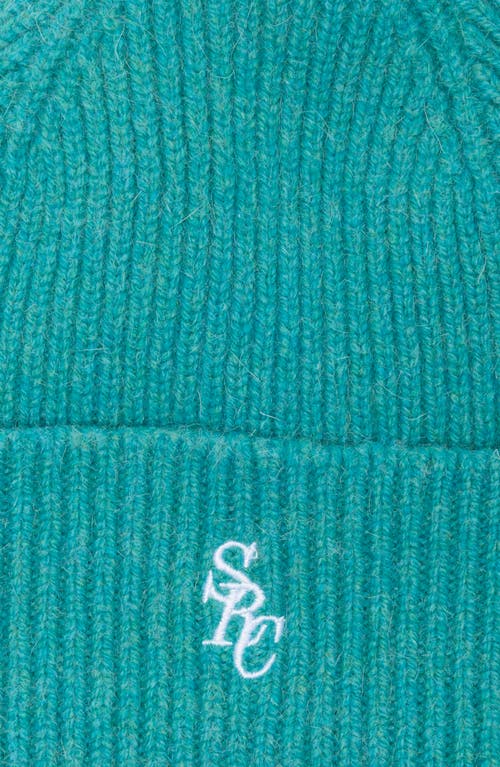 Sporty And Rich Sporty & Rich Wool & Angora Logo Beanie In Spring Green