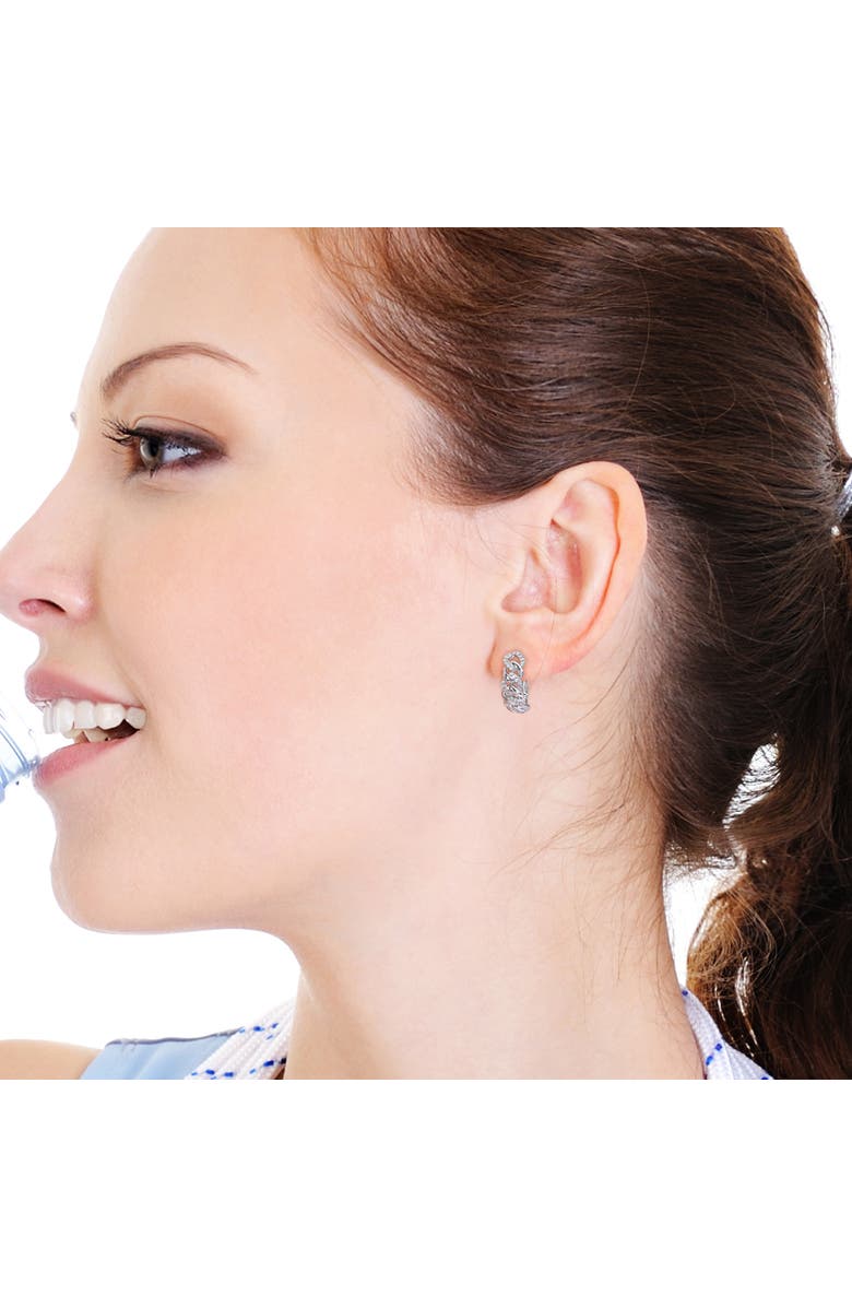 Julianna B. 1/2 CTW Diamond Oval Link Hoop Earrings, Alternate, color, Sterling Silver