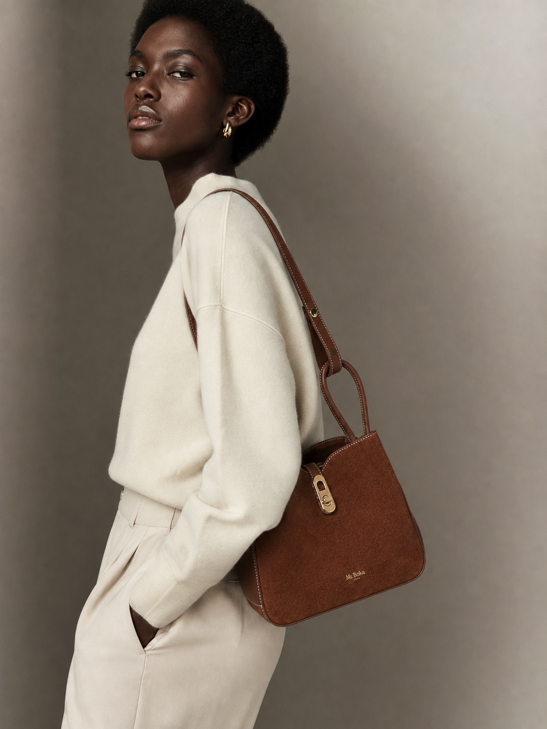 Cotswolds Genuine Suede Leather Shoulder Bag, Alternate, color, Brown