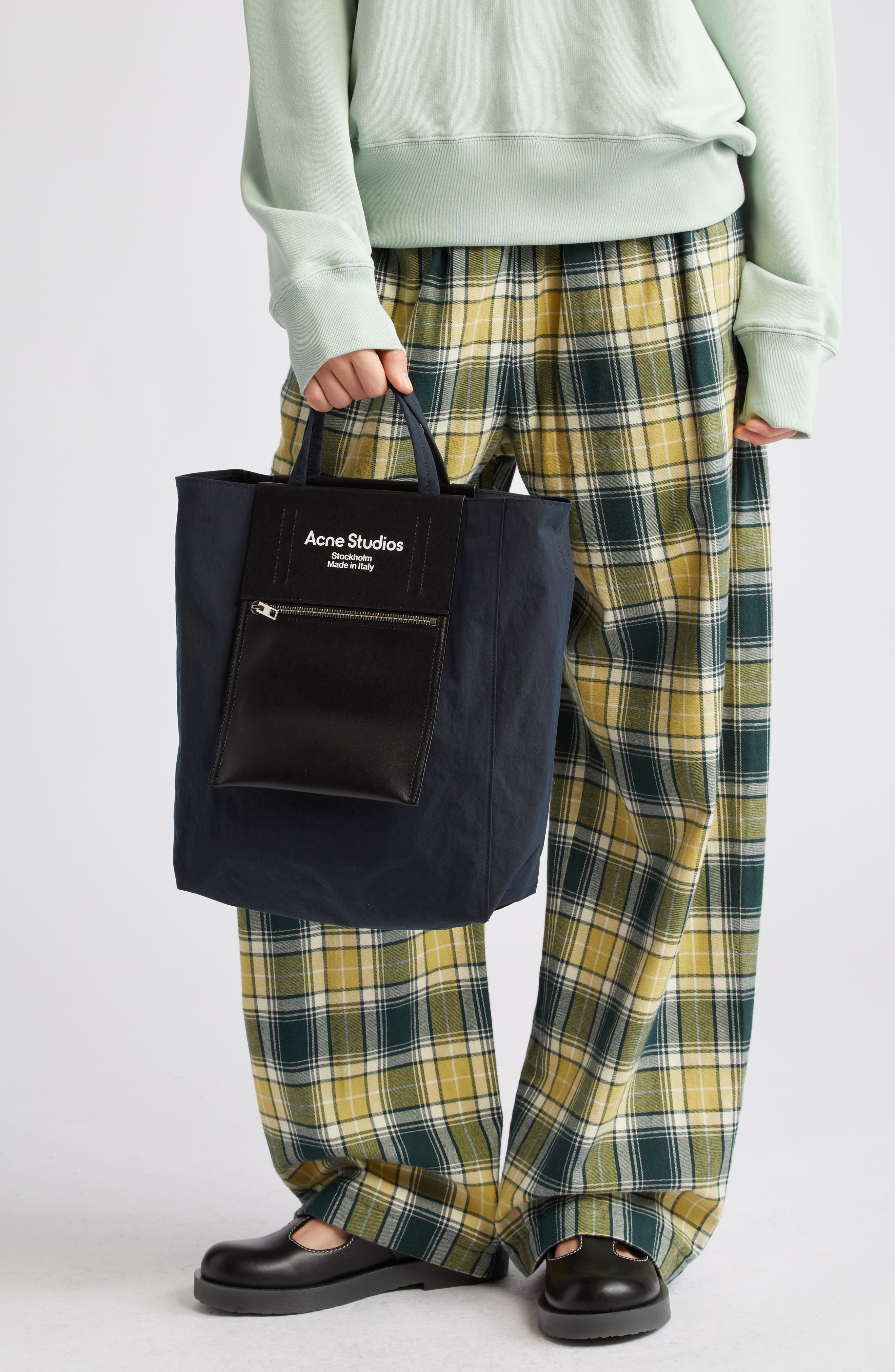 Acne Studios Medium Baker Out Papery Nylon Tote, Alternate, color, 