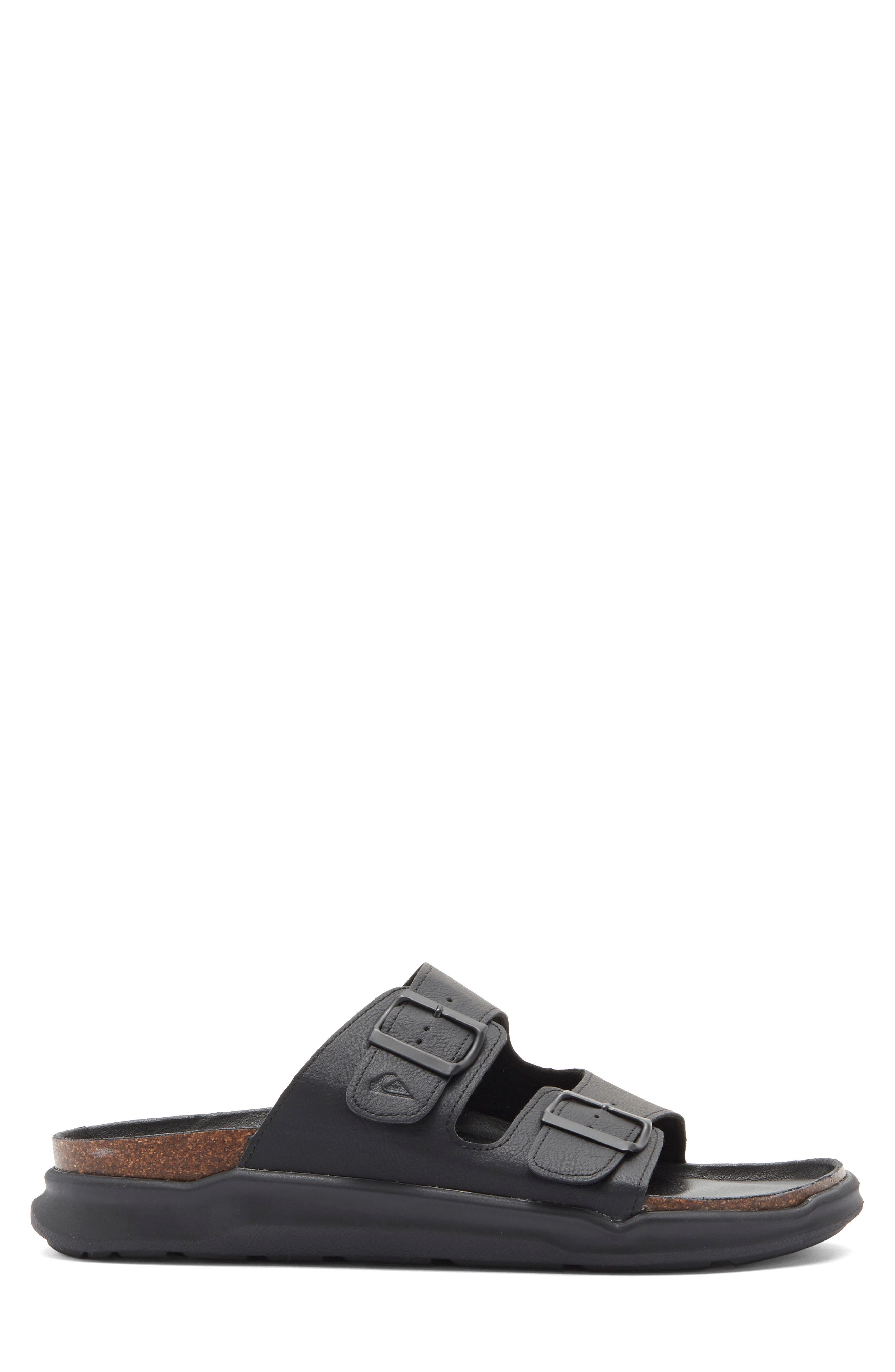 Quiksilver Deck Double Strap Slide Sandal, Alternate, color, Black