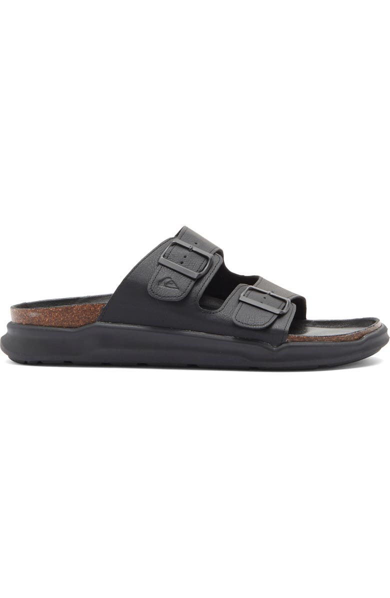 Quiksilver Deck Double Strap Slide Sandal, Alternate, color, Black