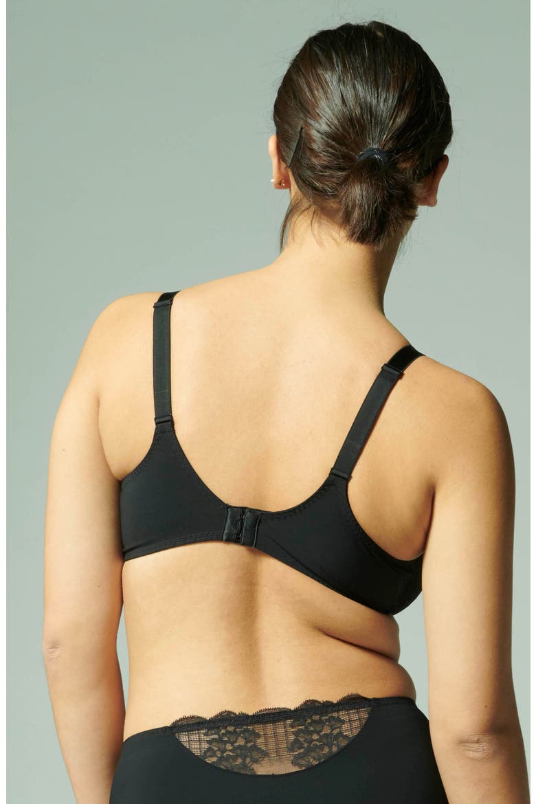 Reve Sheer Underwire 3D Plunge Bra, Alternate, color, BLACK