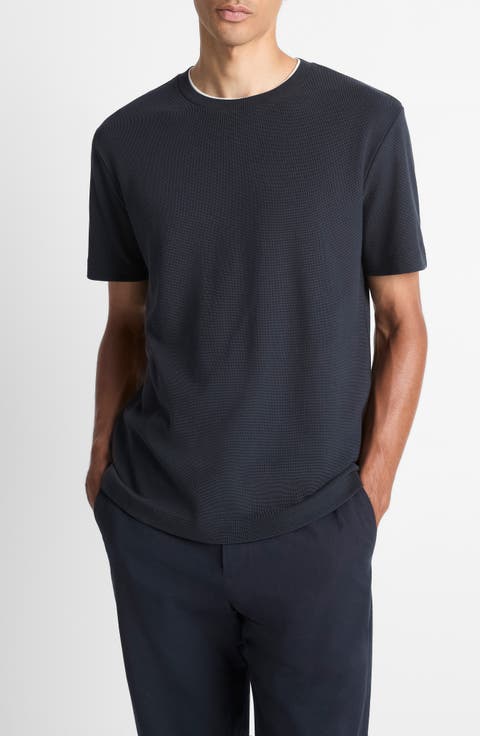 Double Neckline Pima Cotton T-Shirt