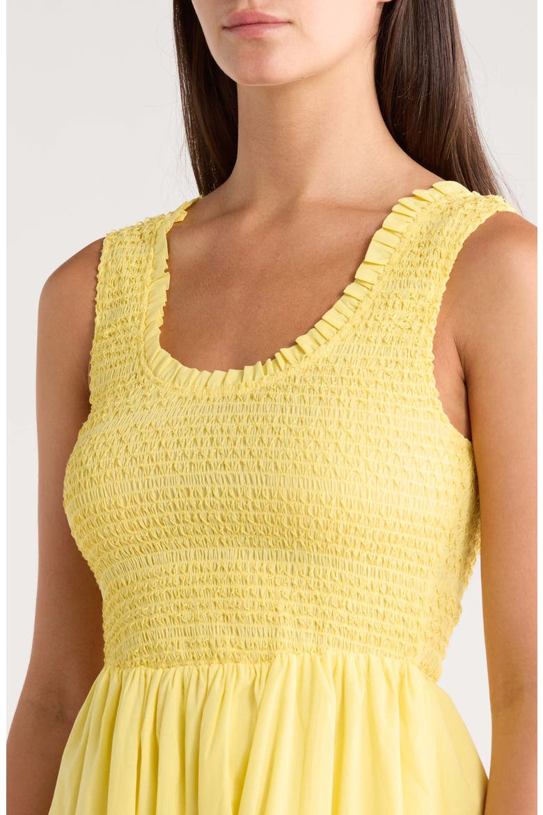 Jessy Smocked Midi Dress, Alternate, color, YELLOW