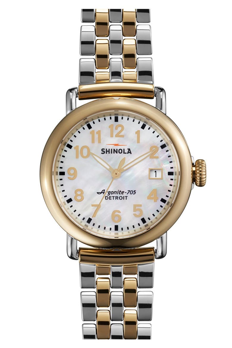 'The Runwell' Bracelet Watch, 36mm, Main, color, GOLD/ SILVER