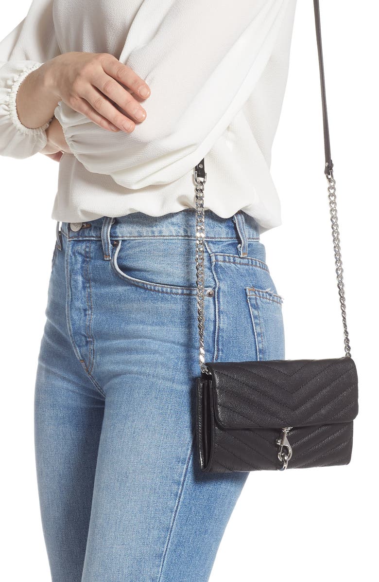 Rebecca Minkoff Edie Quilted Leather Crossbody Wallet, Alternate, color,