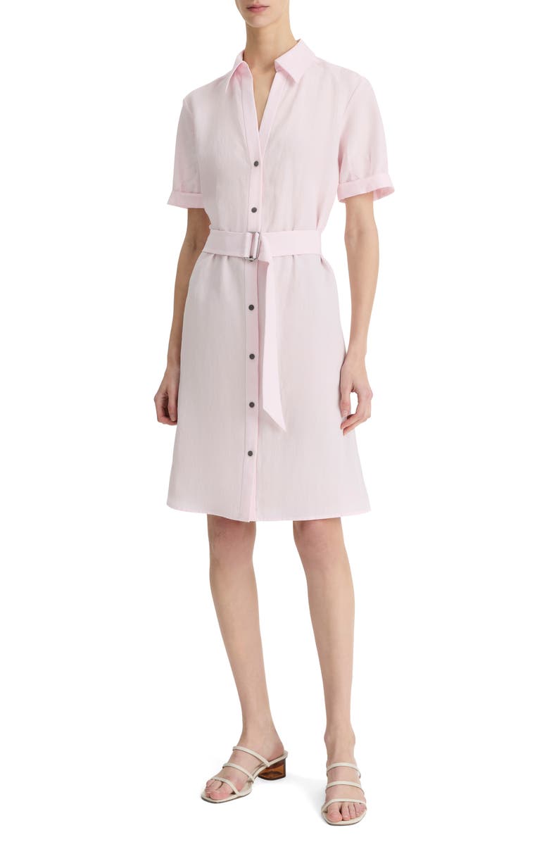 Vince Short Sleeve Shirtdress, Main, color, Casa Rosa