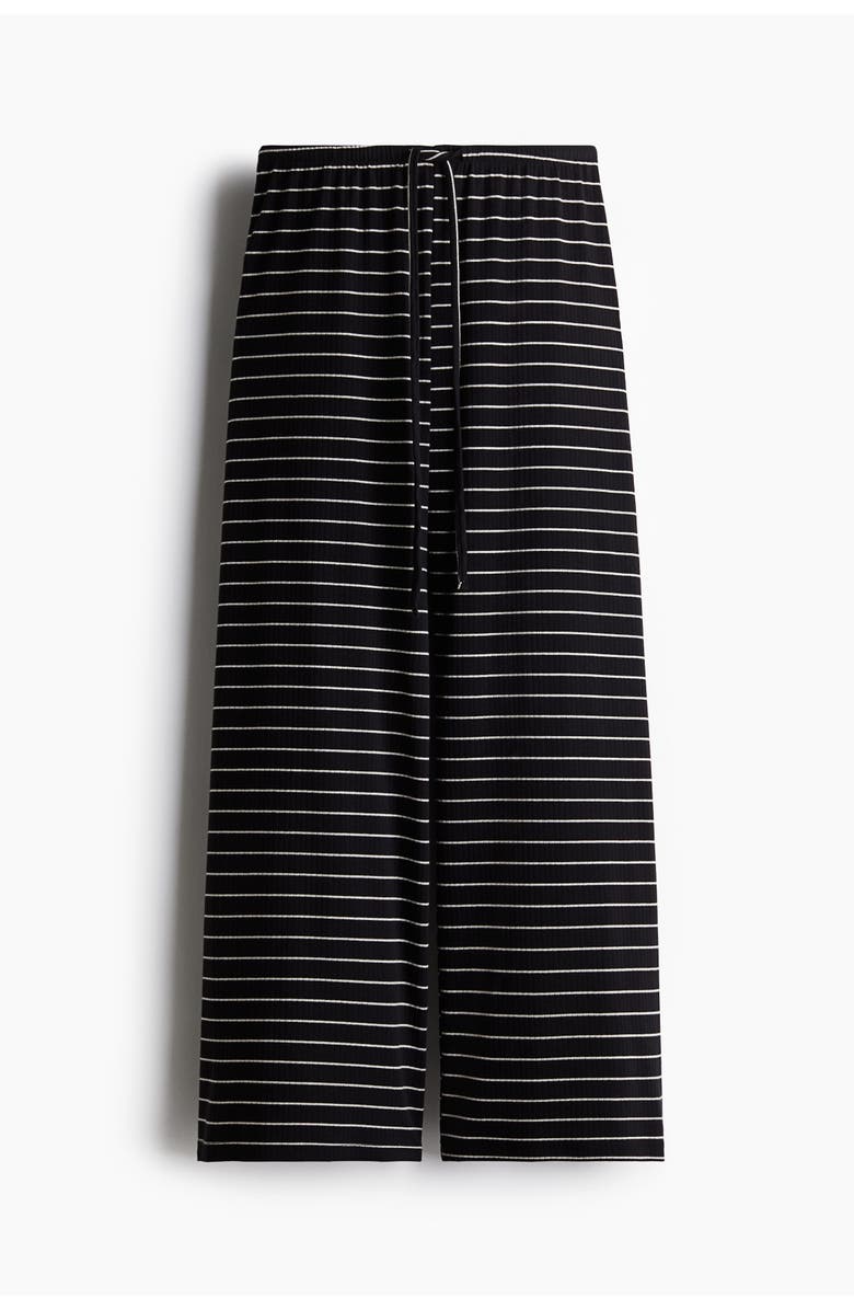 H&M Cotton-blend Trousers, Main, color, Black/Striped