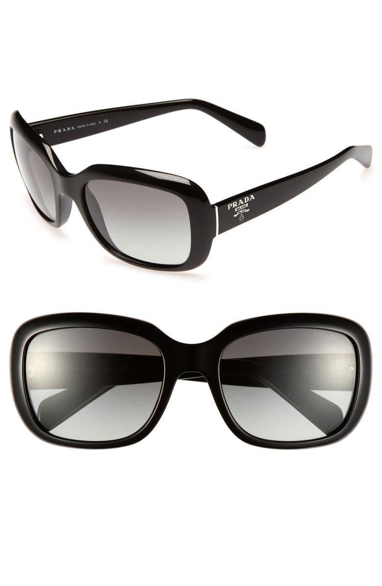 Prada 'Oversized Glam' 57mm Sunglasses, Main, color, 