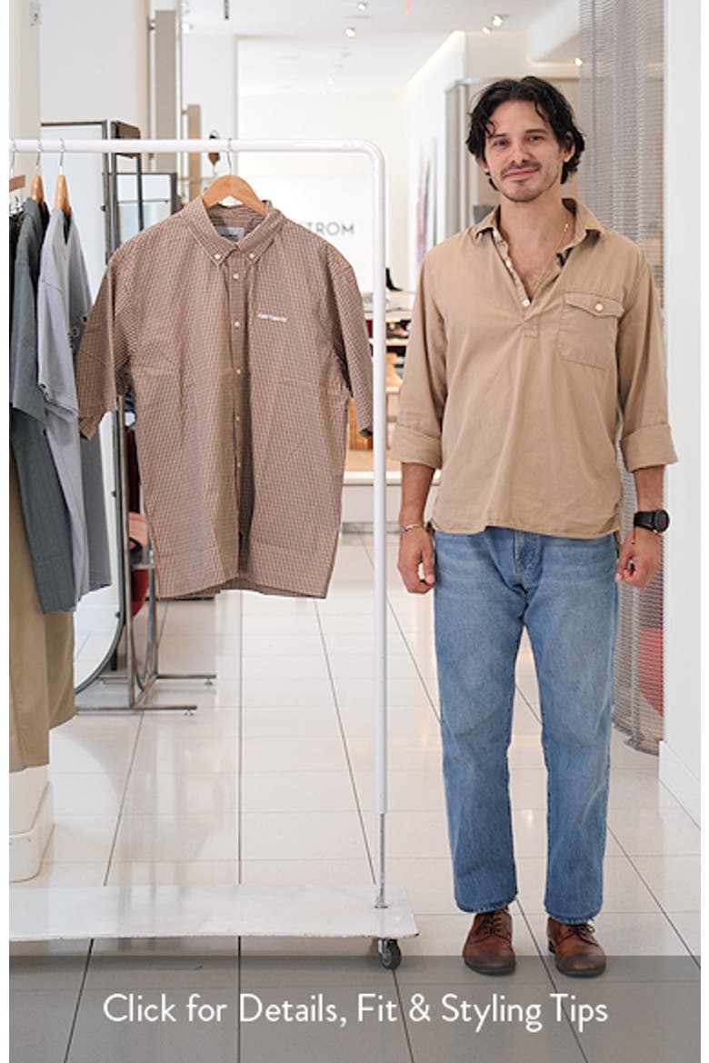 Groff Microcheck Short Sleeve Cotton Poplin Button-Down Shirt video