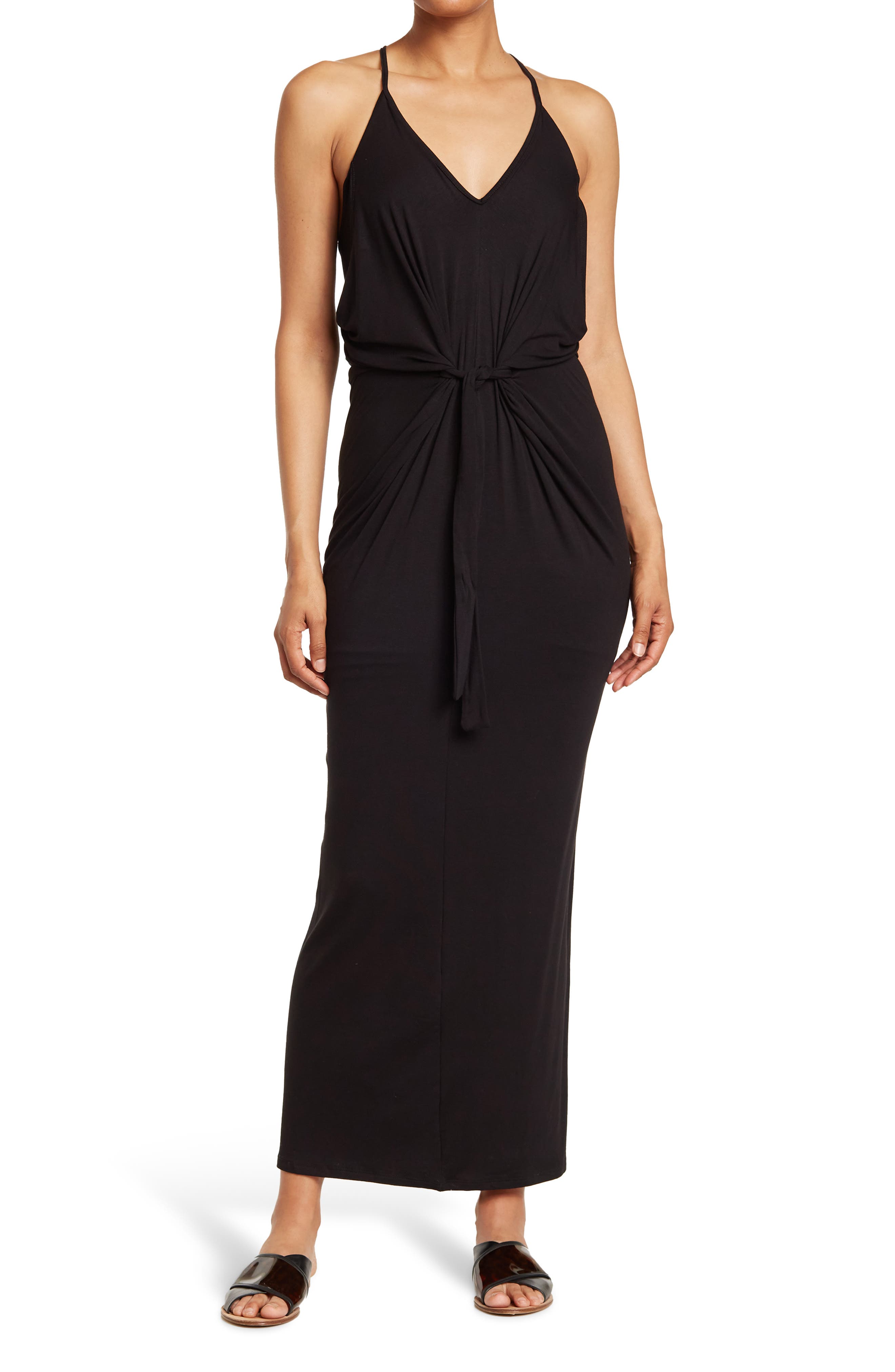 VANITY ROOM V-Neck Dress with Drape Tie (Women) | Nordstromrack
