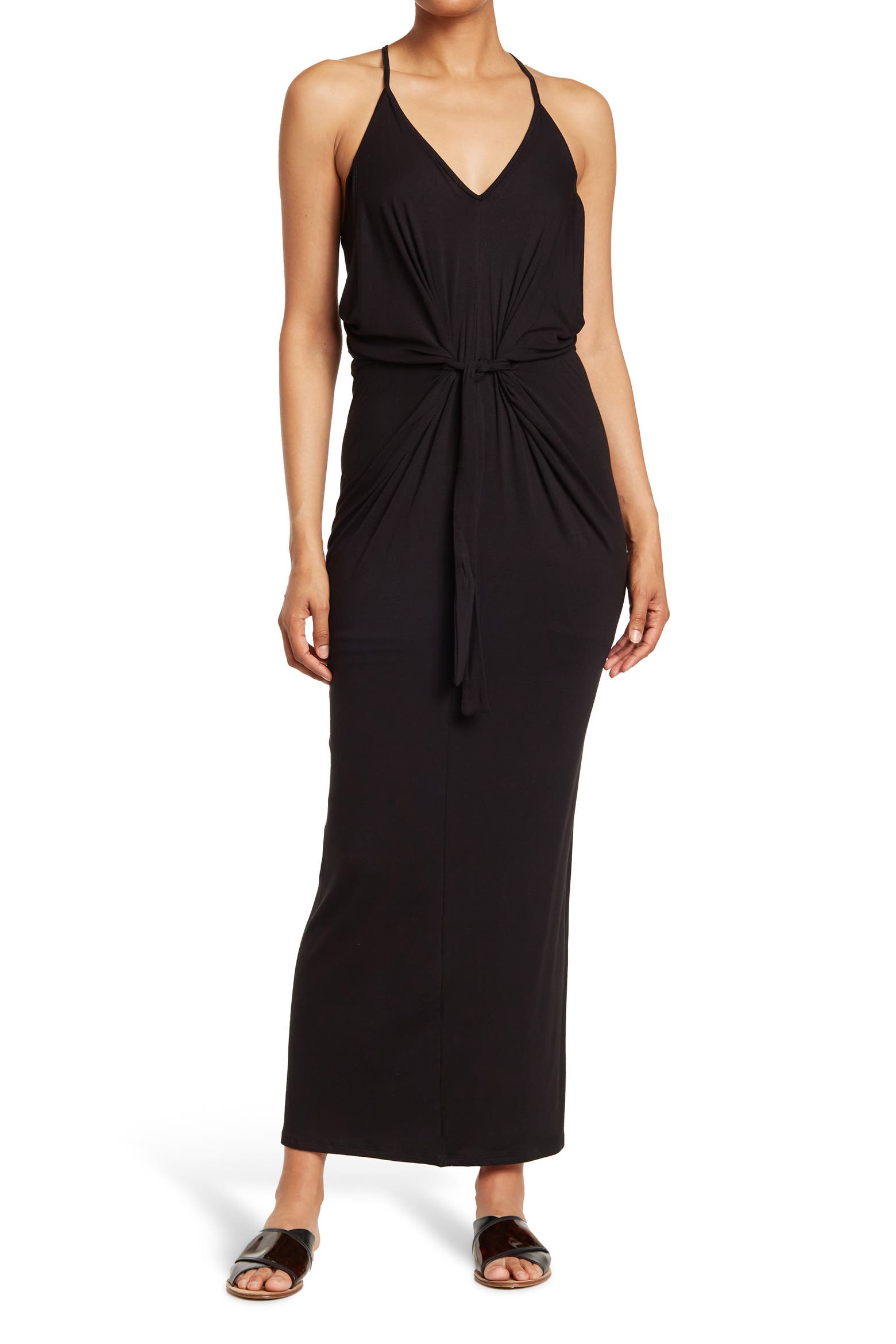 Drees Model VANITY ROOM V-Neck Dress with Drape Tie (Women) | Nordstromrack