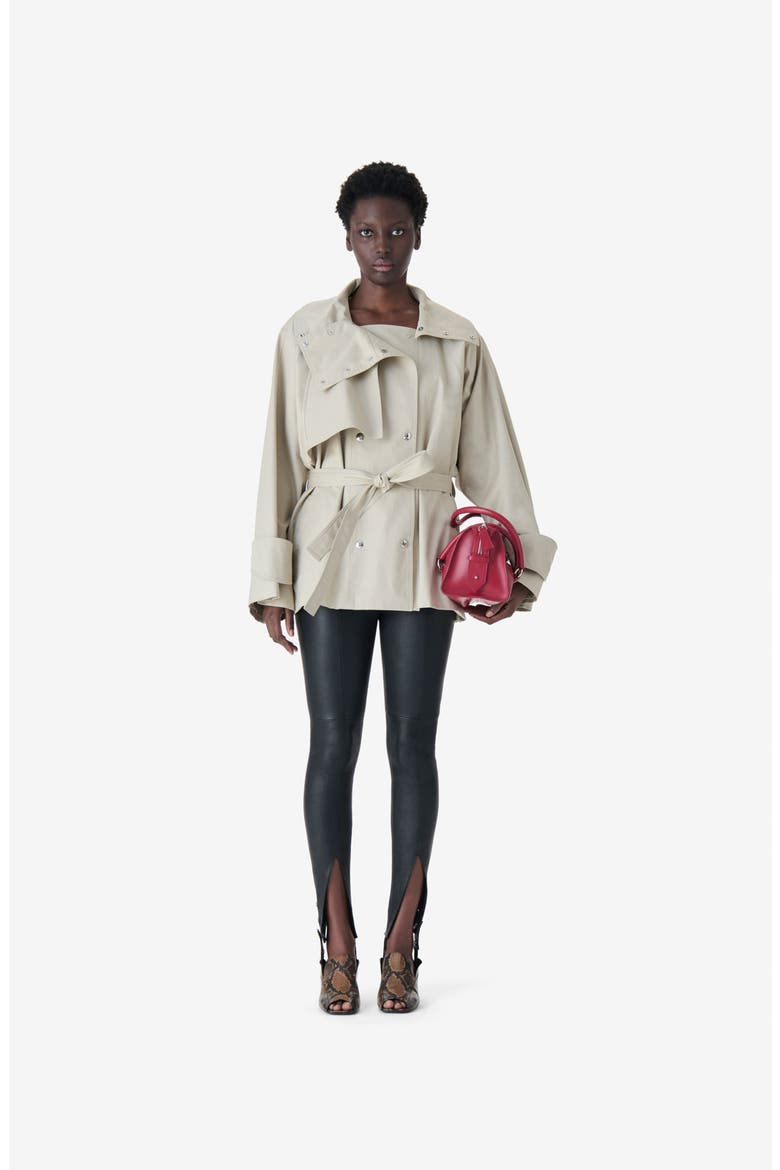 Ralya Short Trench Jacket, Main, color, Warm Grey