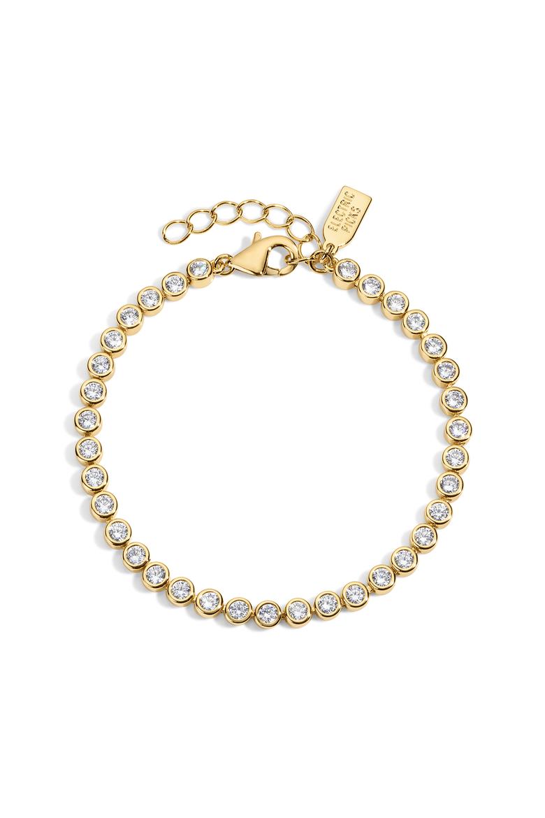 Jewel Bezel Tennis Bracelet - Silver, Main, color, Gold