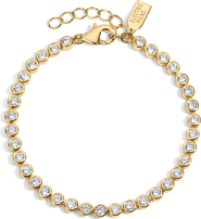 Electric Picks Jewel Bezel Tennis Bracelet - Silver