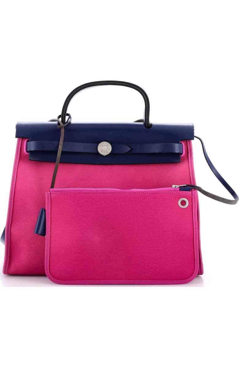 Pre-Owned Hermes Herbag Zip Leather and Toile 31, Alternate, color, Magnolia