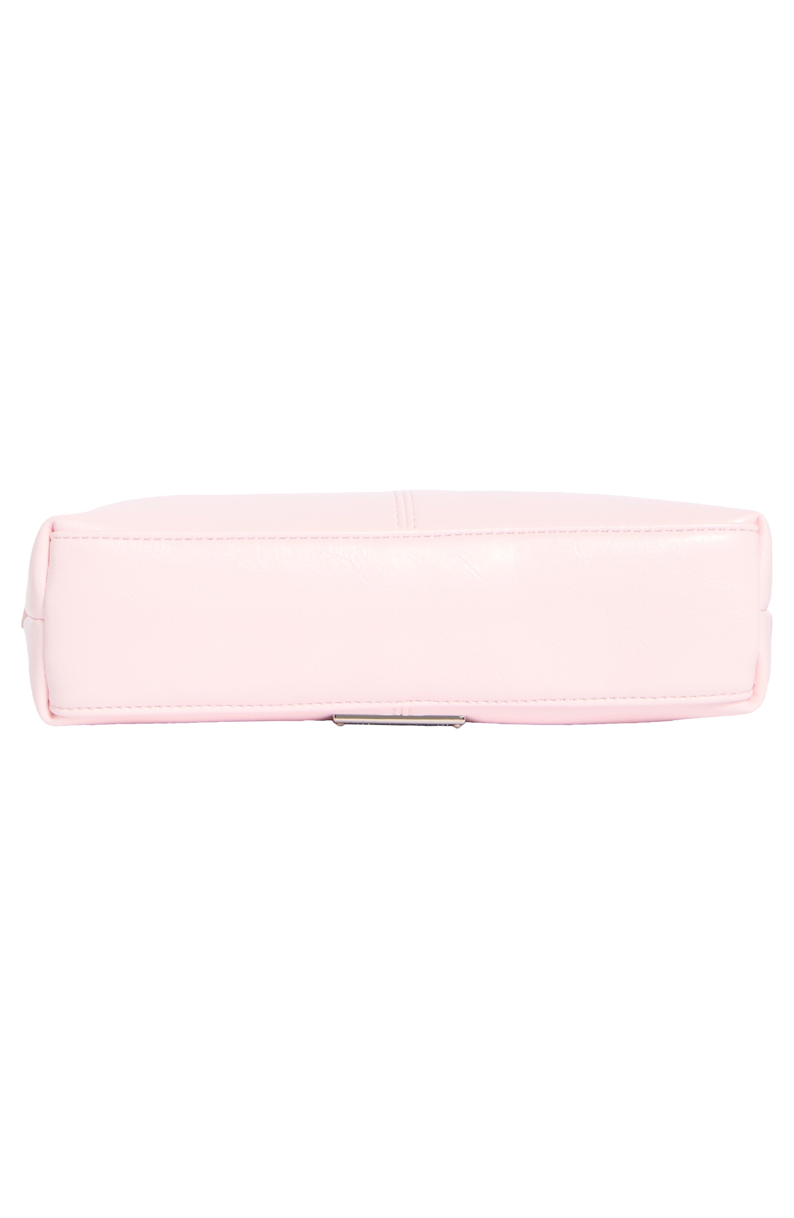 Crinkle Faux Leather Shoulder Bag, Alternate, color, PRIMROSE