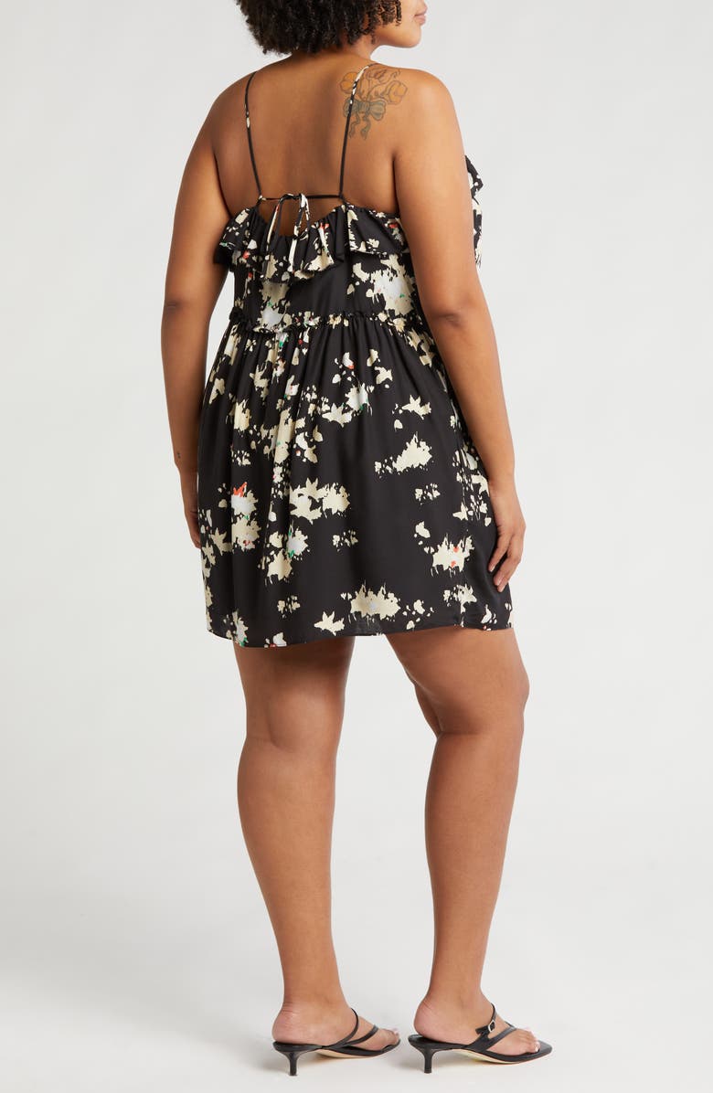 Joie Lilli Floral Minidress, Alternate, color, Caviar Multi