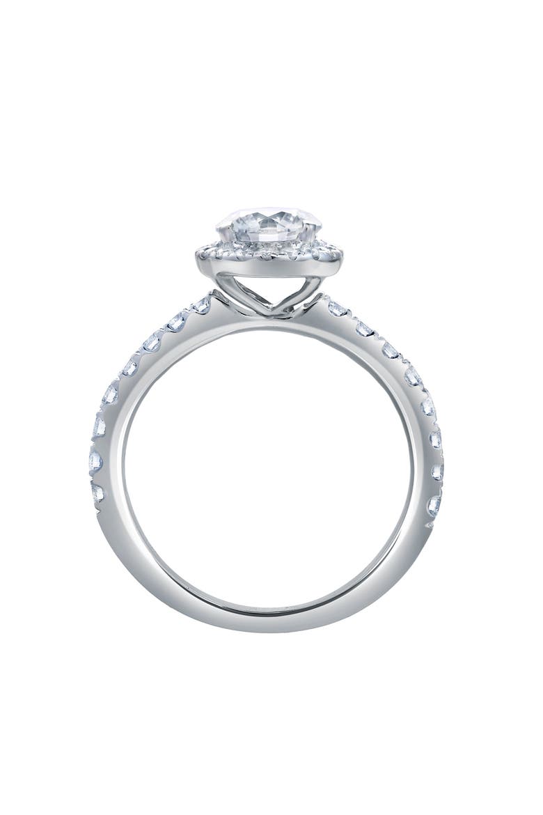 Paloma 14K White Gold Round Cut Lab Grown Diamond Halo Engagement Ring - 1.5 ctw, Alternate, color, 14K White Gold