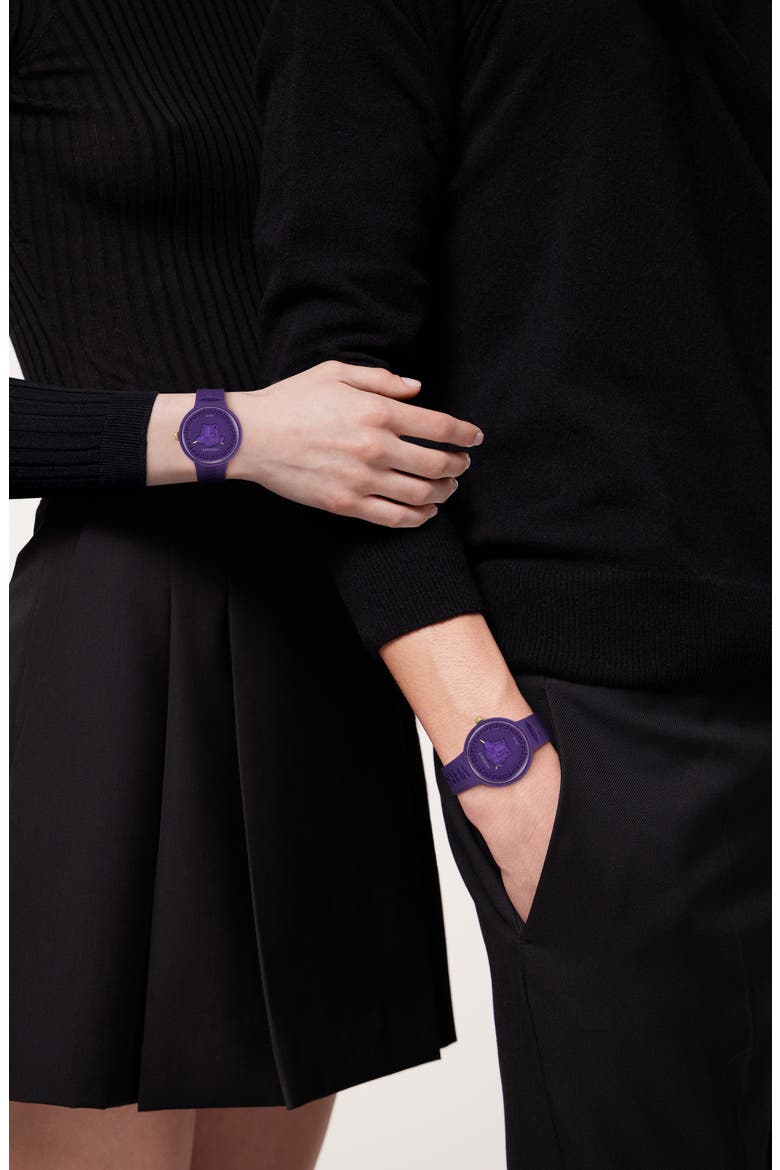 Medusa Pop Silicone Strap Watch, 39mm, Alternate, color, PURPLE