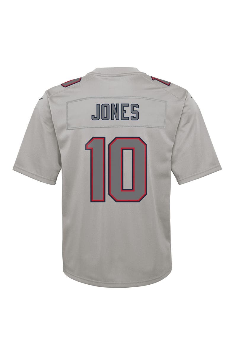 Nike Youth Nike Mac Jones Gray New England Patriots Atmosphere Fashion Game Jersey, Alternate, color, 