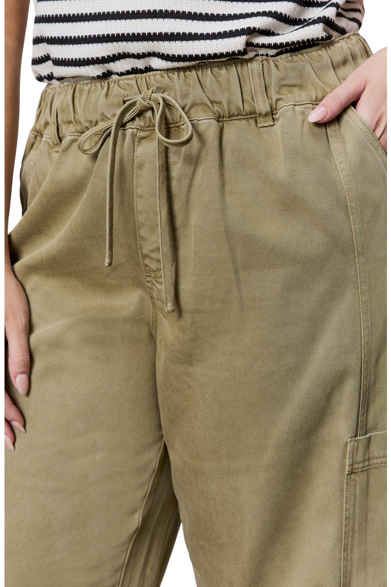 Area Pull-On Ankle Wide Leg Twill Cargo Pants, Alternate, color, BAMBOO