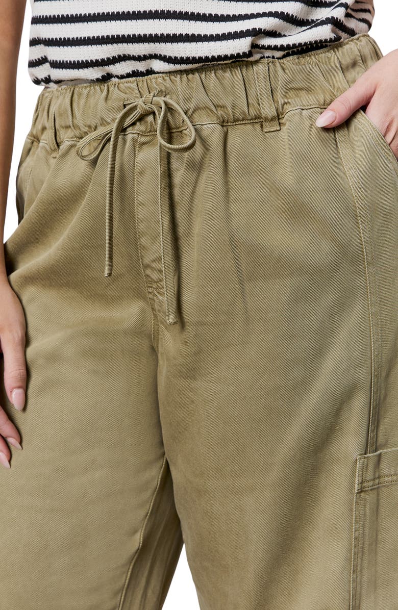 Sanctuary Area Pull-On Ankle Wide Leg Twill Cargo Pants, Alternate, color, Bamboo