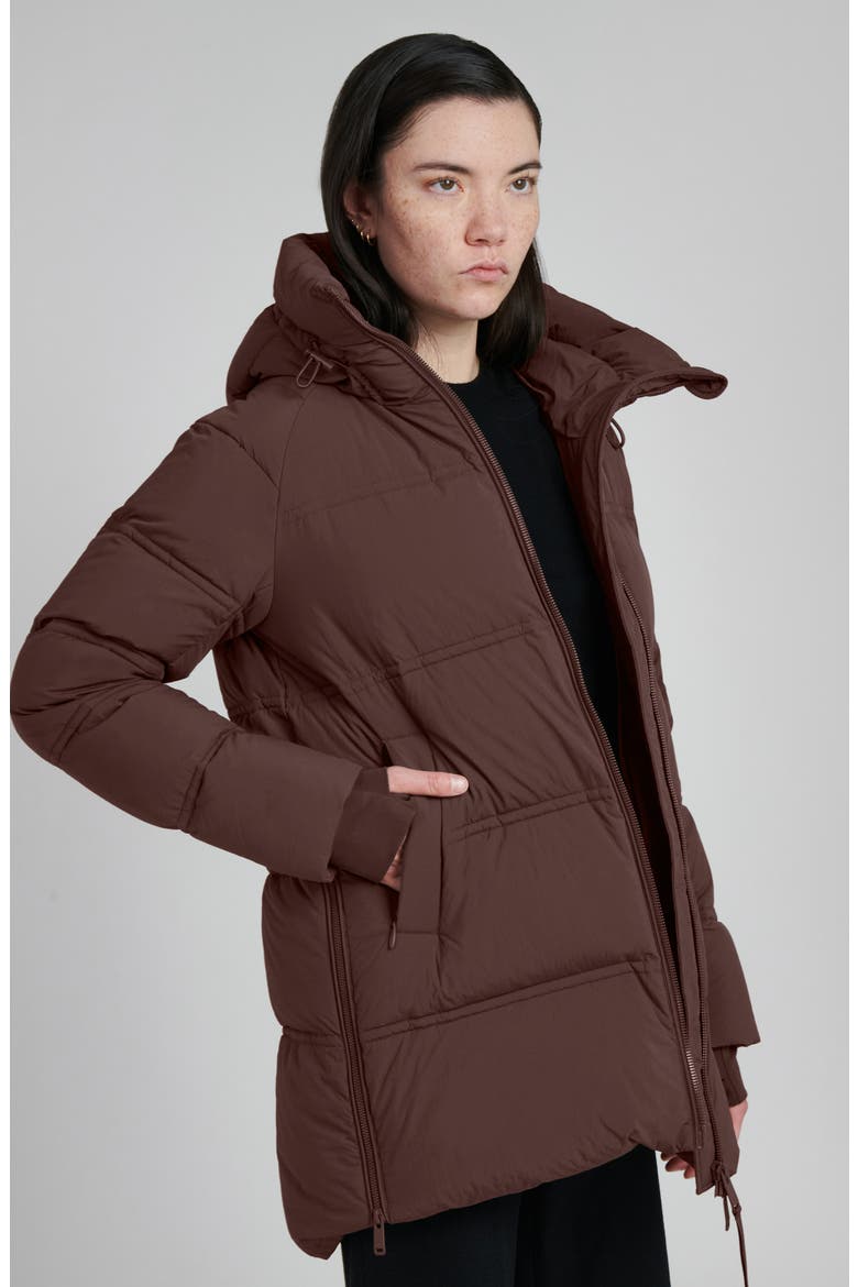 Orva Water Resistant Hooded Down Puffer Jacket, Alternate, color, DARK COFFEE
