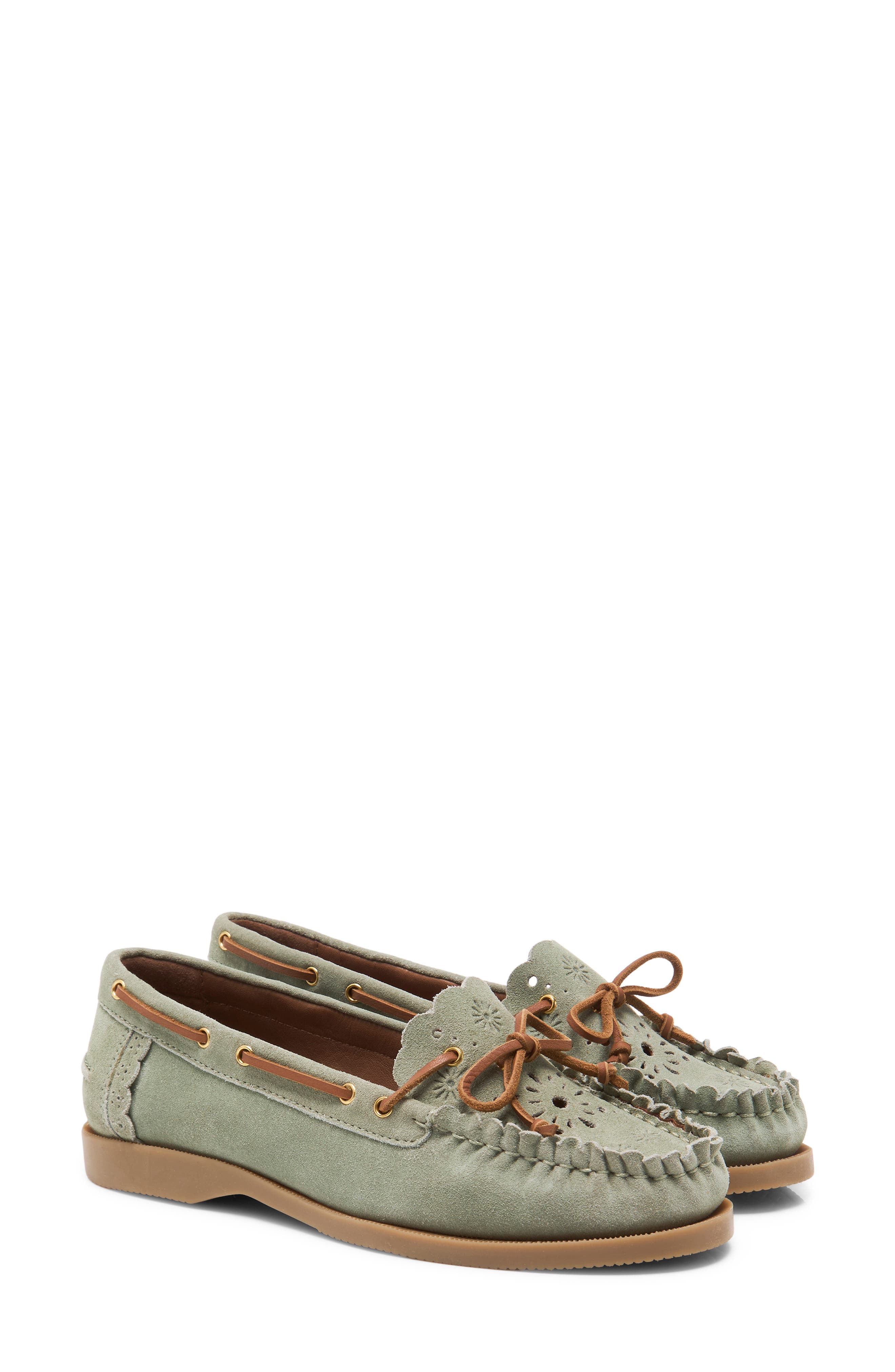 Lagoon Cutout Boat Shoe, Alternate, color, MINT SUEDE