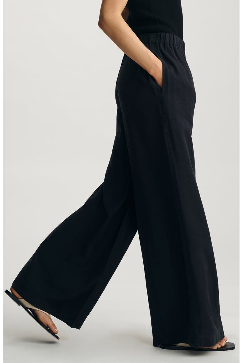 Pull-On Wide Leg Pants, Alternate, color, BLACK