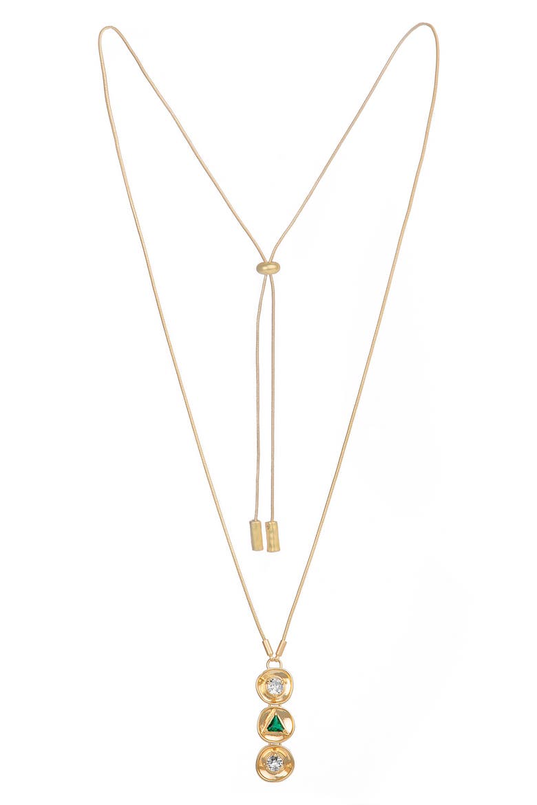 Divine Three Charm Pendant Necklace, Main, color, GOLD
