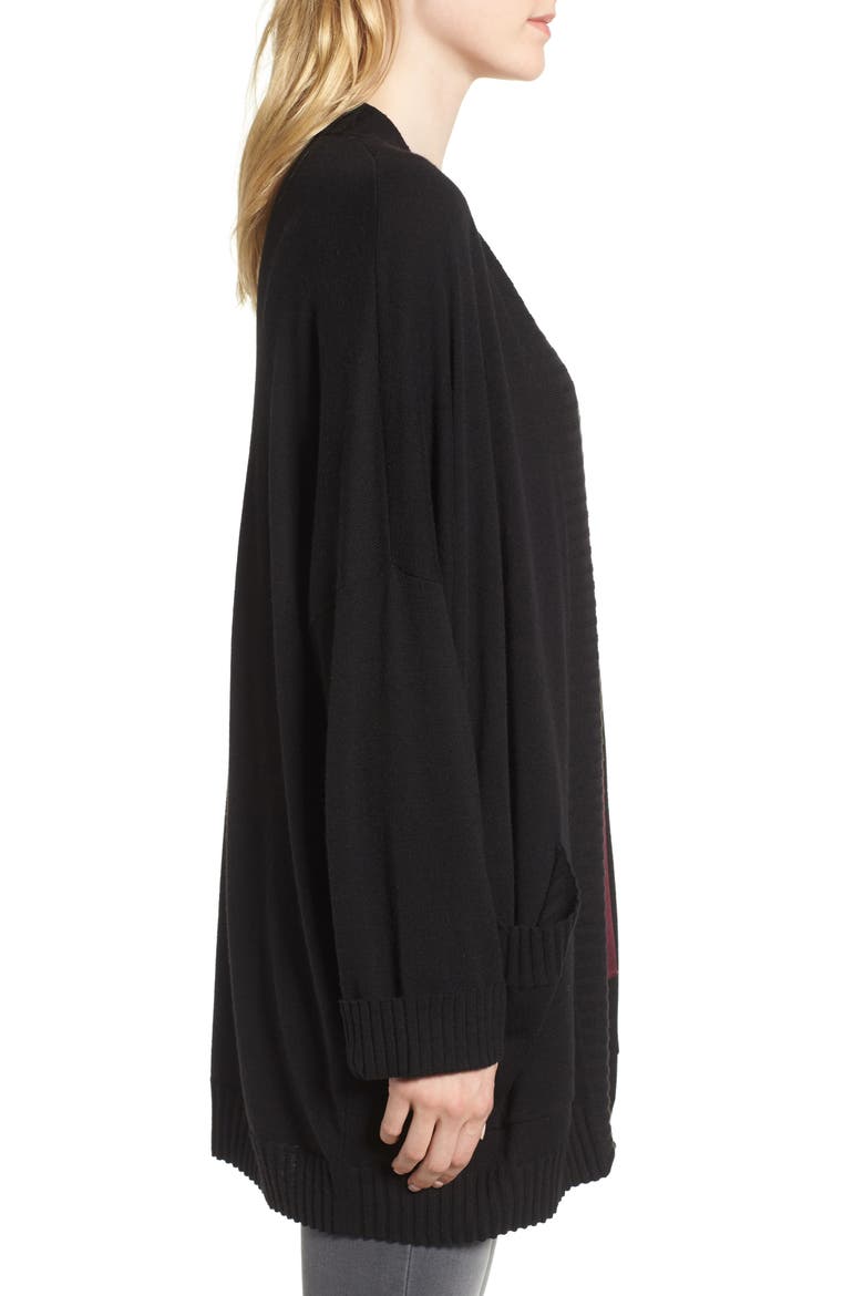 Oversize Open Cardigan, Alternate, color, BLACK