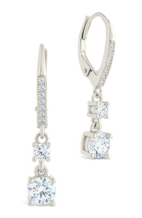 Magdalena Cubic Zirconia Drop Hoop Earrings