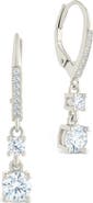 Sterling Forever Magdalena Cubic Zirconia Drop Hoop Earrings