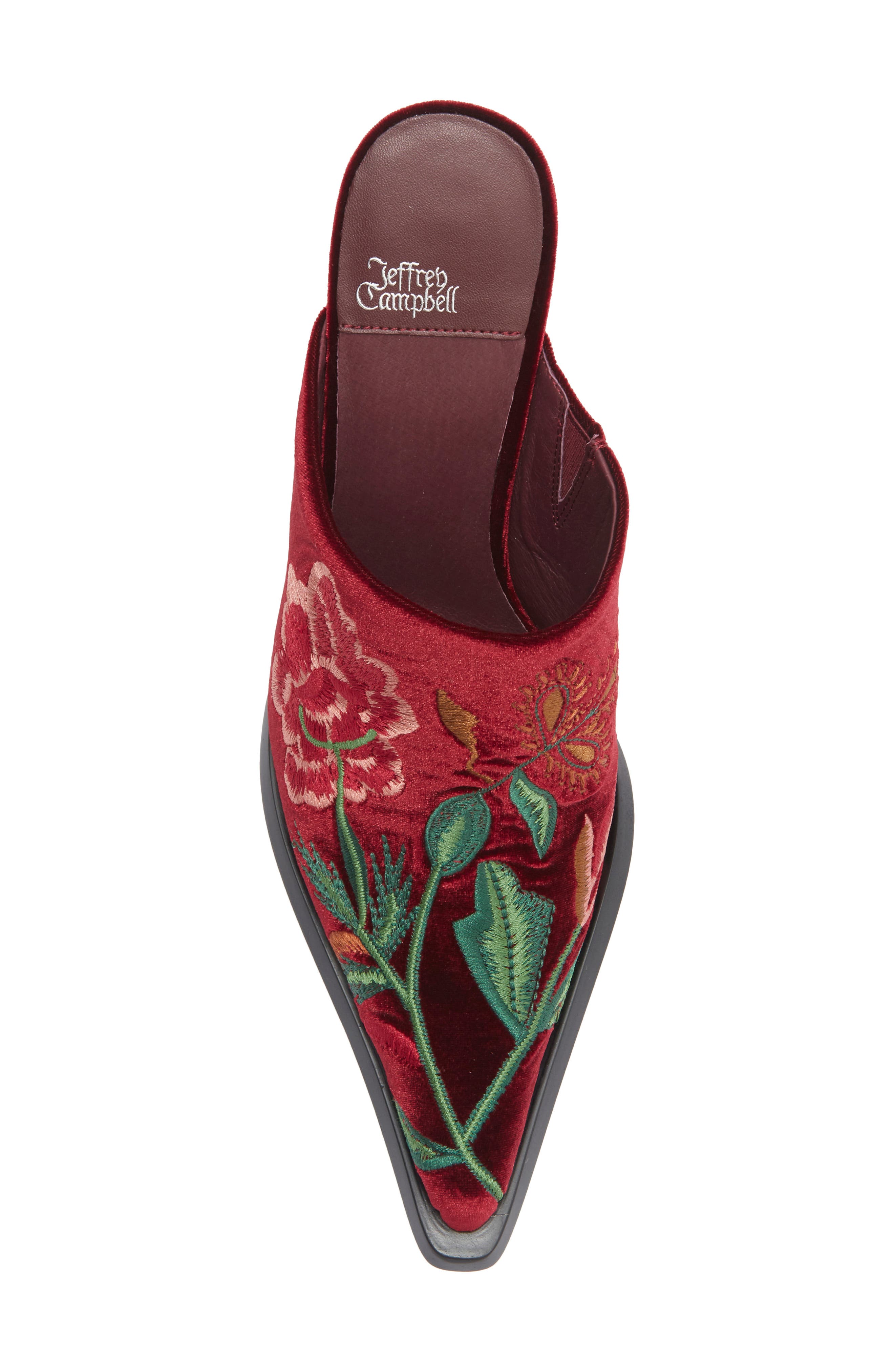 Jeffrey Campbell Savannah Embroidered Mule, Alternate, color, Wine Velvet Floral Multi