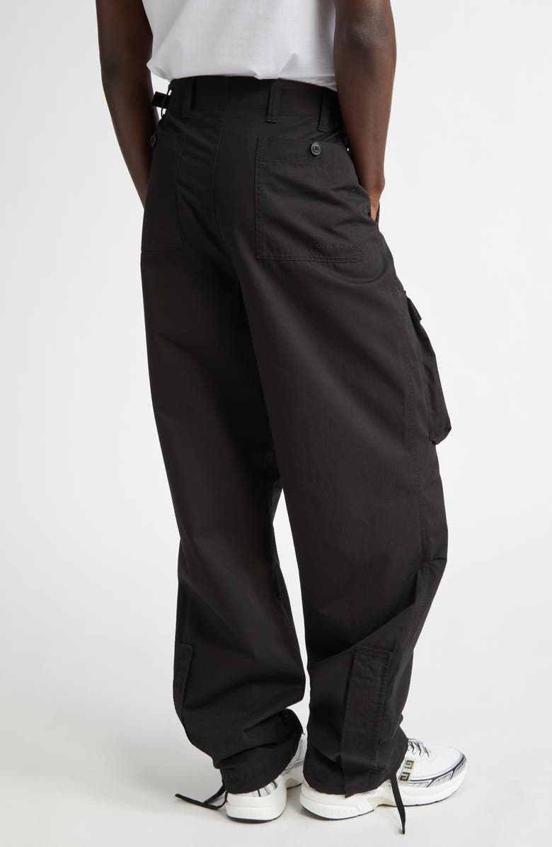 Givenchy Military Spirit Cotton Cargo Pants, Alternate, color, Black