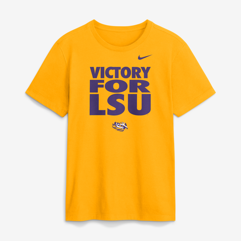 Men's Nike Gold LSU Tigers 2026 Sideline Dri-FIT Slogan T-Shirt
